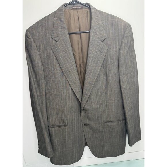 Ermenegildo Zegna Men Blazer Suit Jacket Wool 52R Italy Made 2 Button Glen Plaid